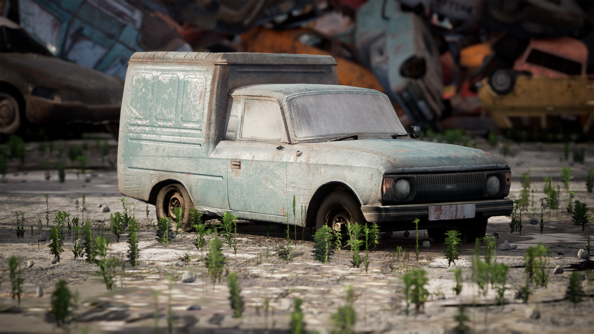 Junkyard 14 Assets Low-poly 3D model_8