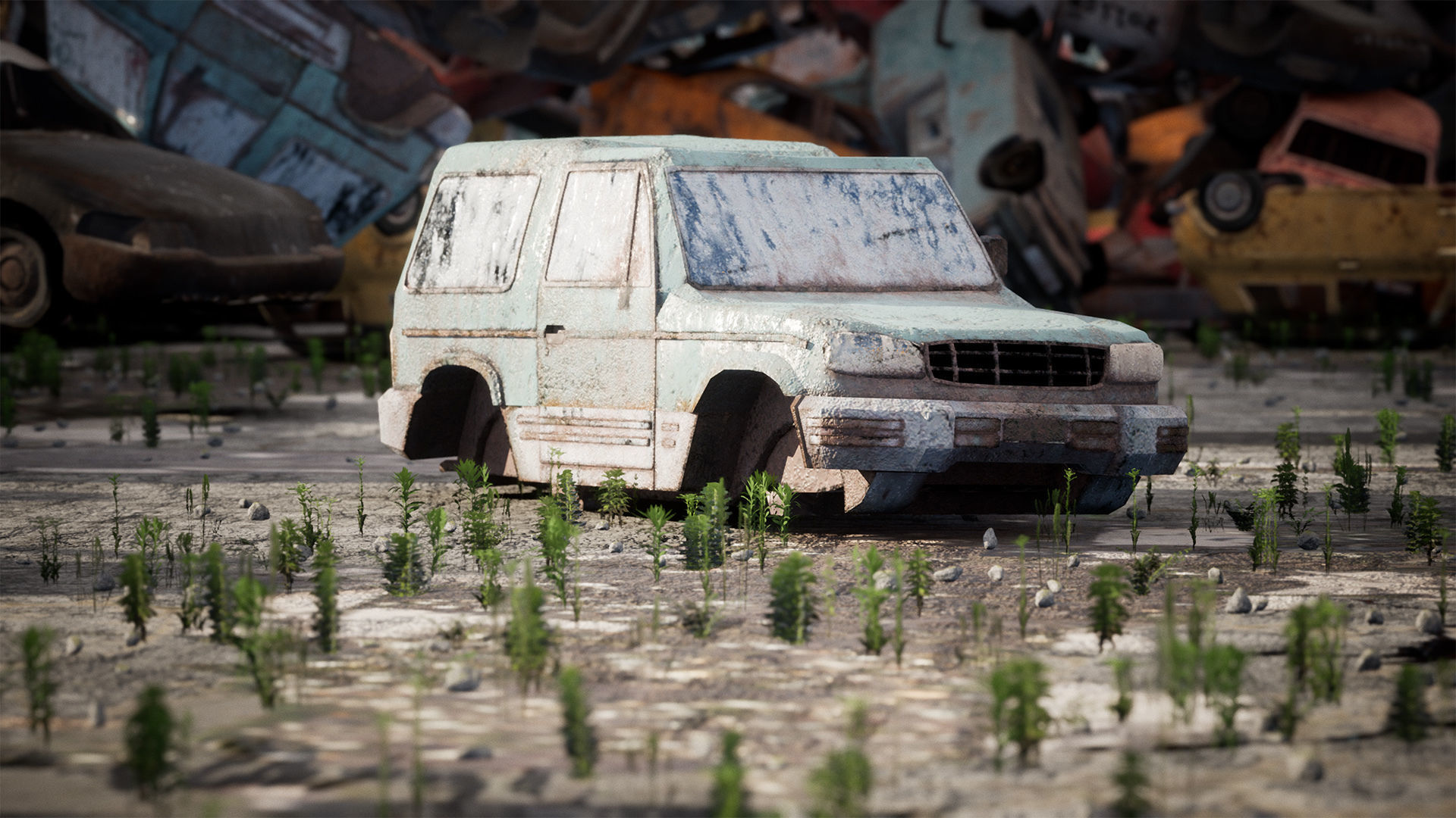 Junkyard 14 Assets Low-poly 3D model_10