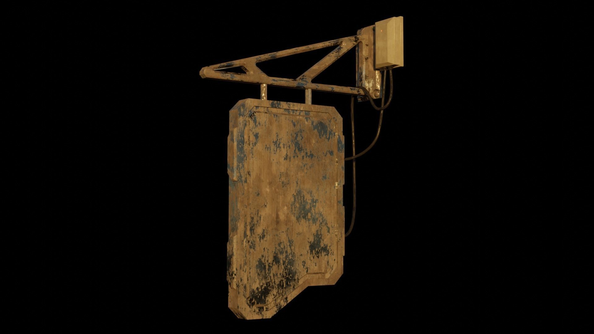 SciFi Cyberpunk Sign001 Low-poly 3D model_2