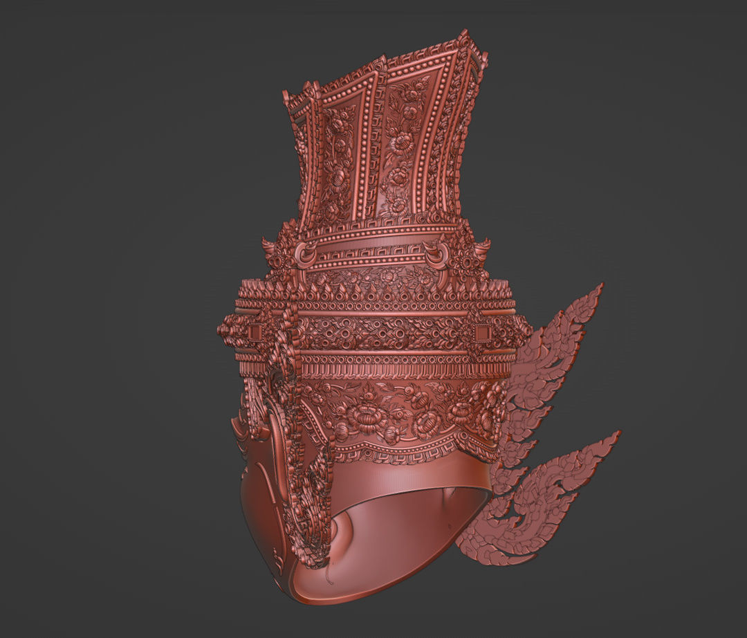 Thai Art  Khon Mask 3d sculpture 3D print model_4