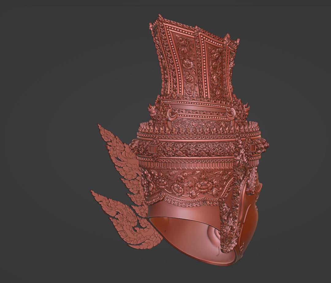 Thai Art  Khon Mask 3d sculpture 3D print model_5