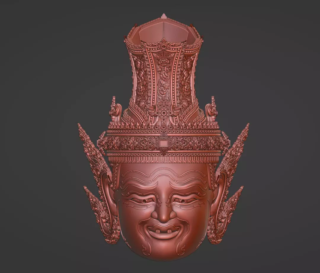 Thai Art  Khon Mask 3d sculpture 3D print model_0