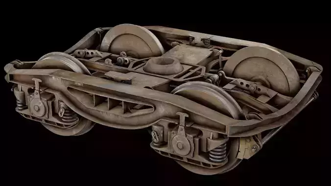  Railway wheels High poly