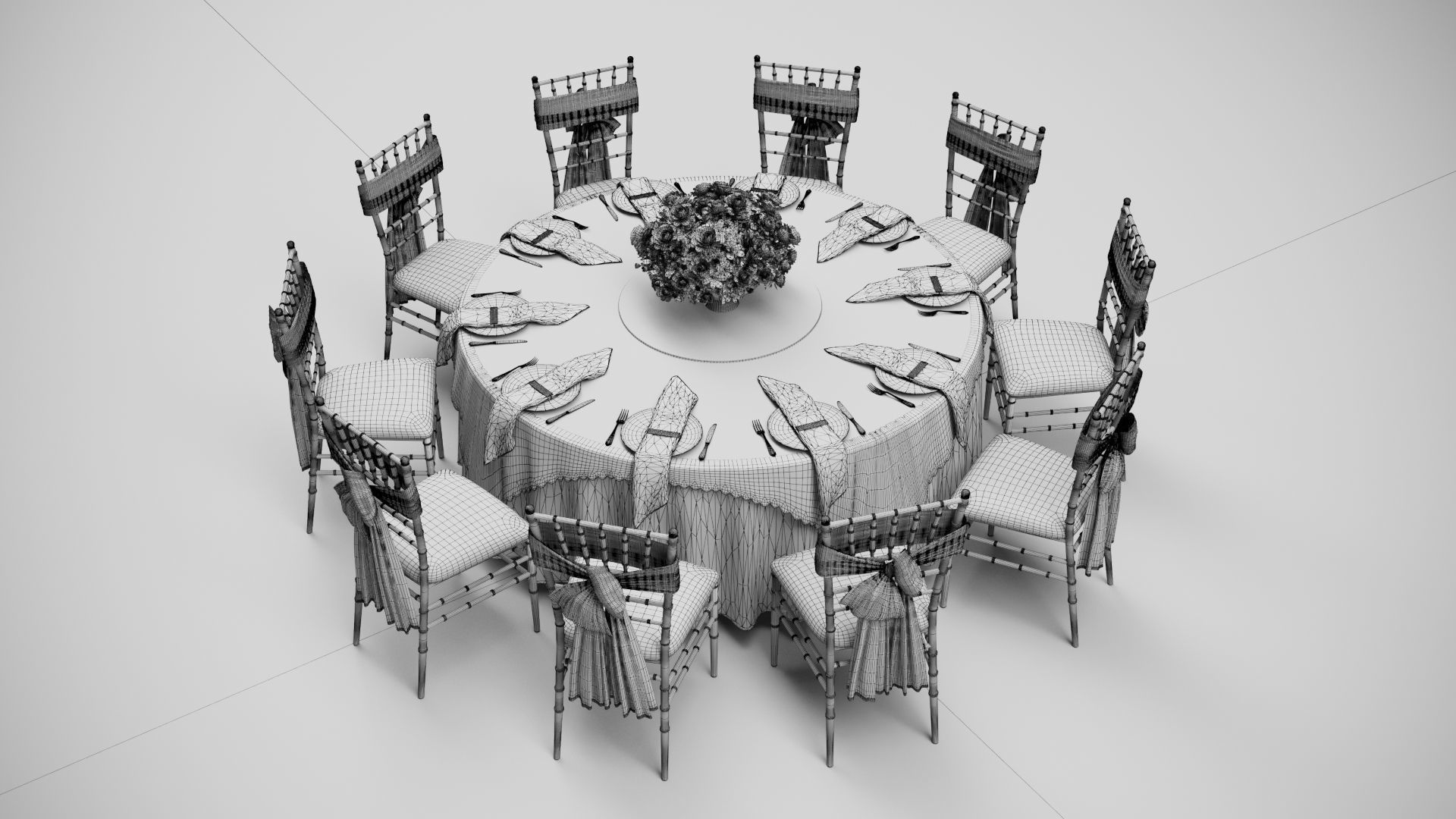 Wedding Dinner Table 3D model_5