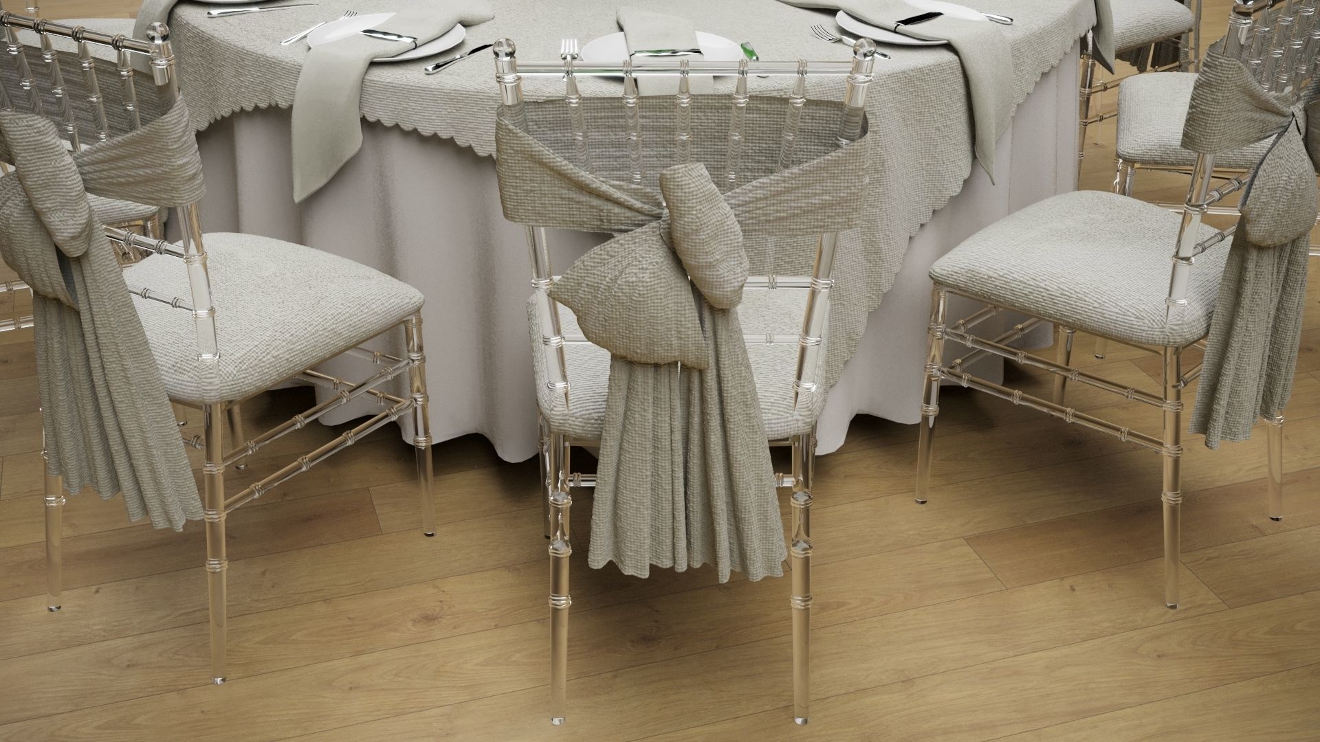 Wedding Dinner Table 3D model_1