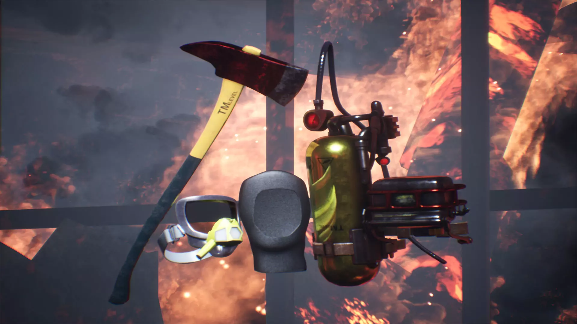 Firefighter Props 16 Assets Low-poly 3D model