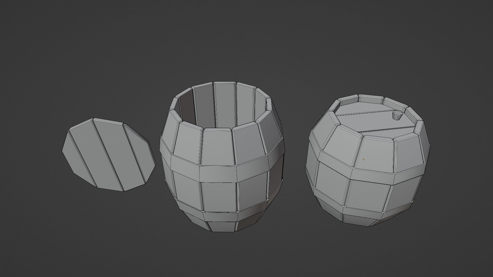 Wooden Barrel Pack Free low-poly 3D model_8