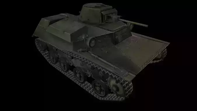 t-30 light tank Low-poly 3D model