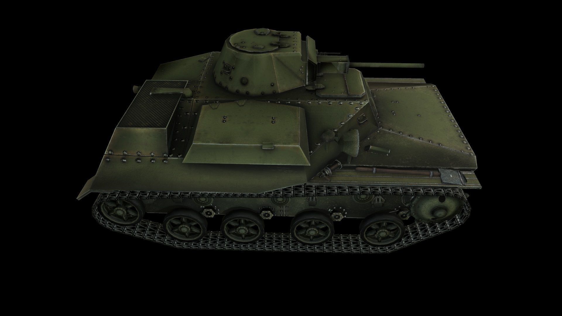 t-30 light tank Low-poly 3D model_5