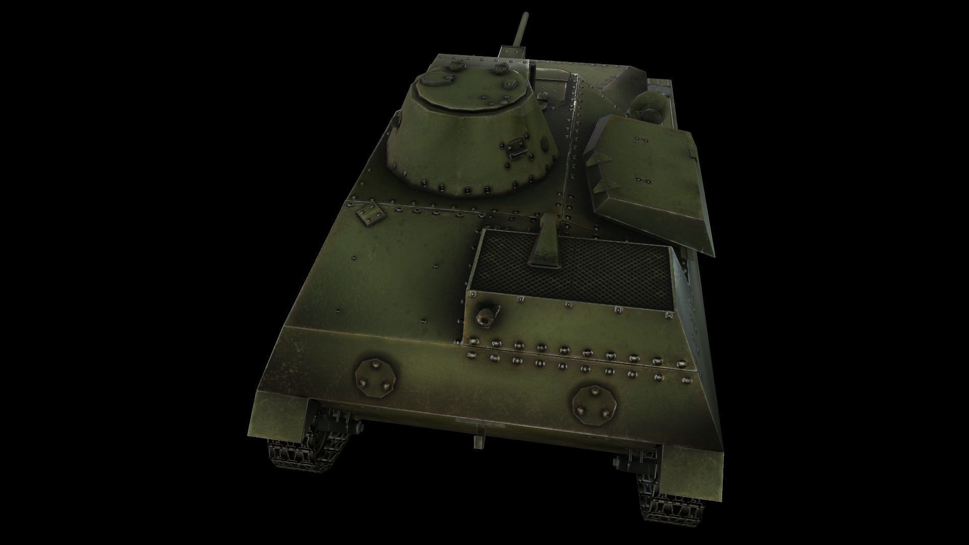 t-30 light tank Low-poly 3D model_6