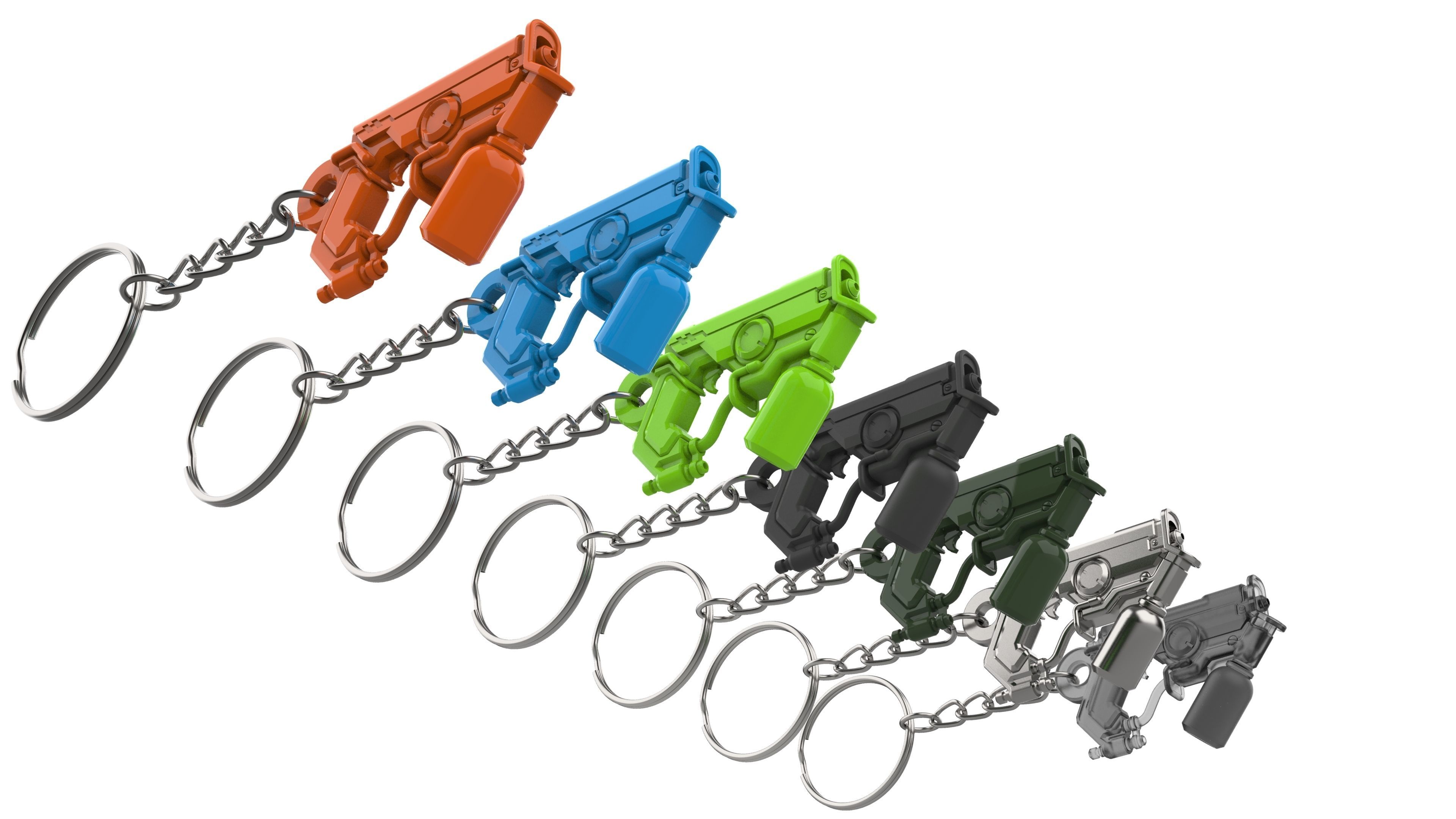 Keychain - Tracer Graffiti Skin Blaster - Overwatch - STL 3D print model_15