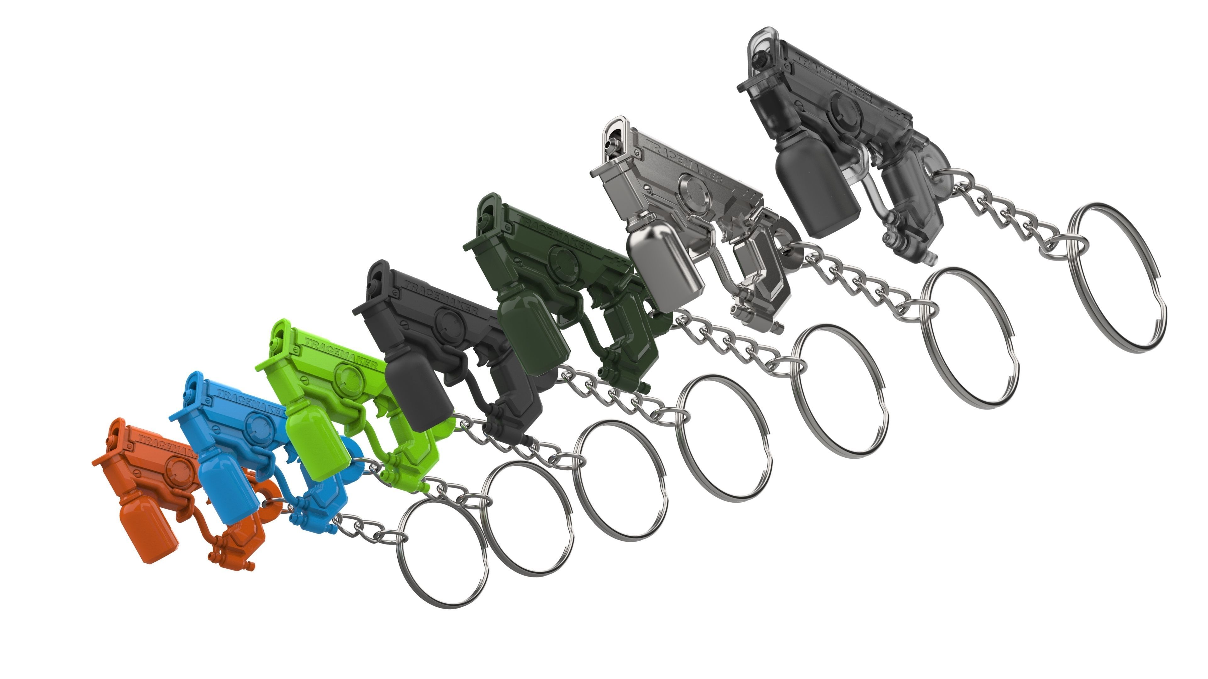 Keychain - Tracer Graffiti Skin Blaster - Overwatch - STL 3D print model_9