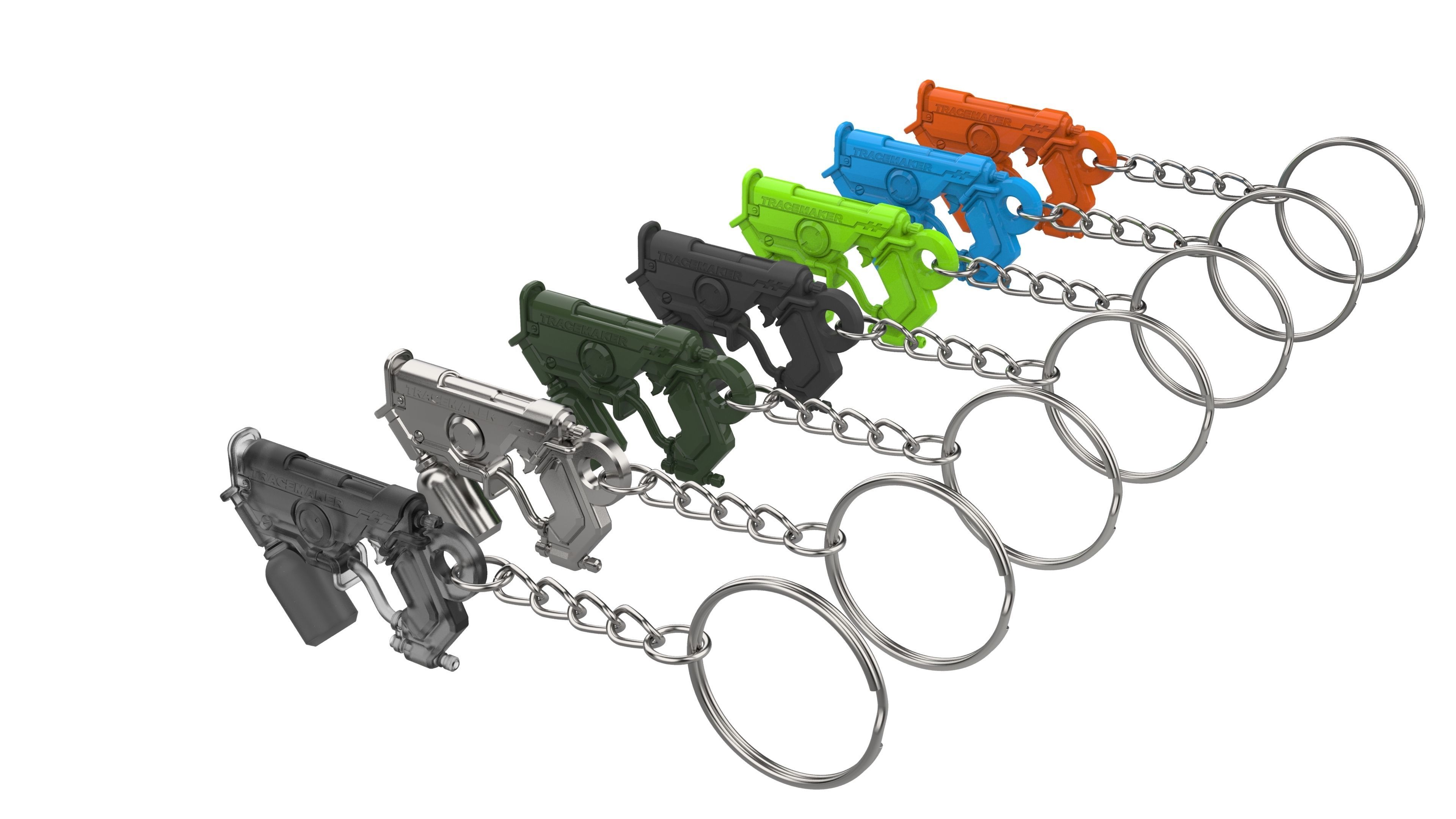Keychain - Tracer Graffiti Skin Blaster - Overwatch - STL 3D print model_11