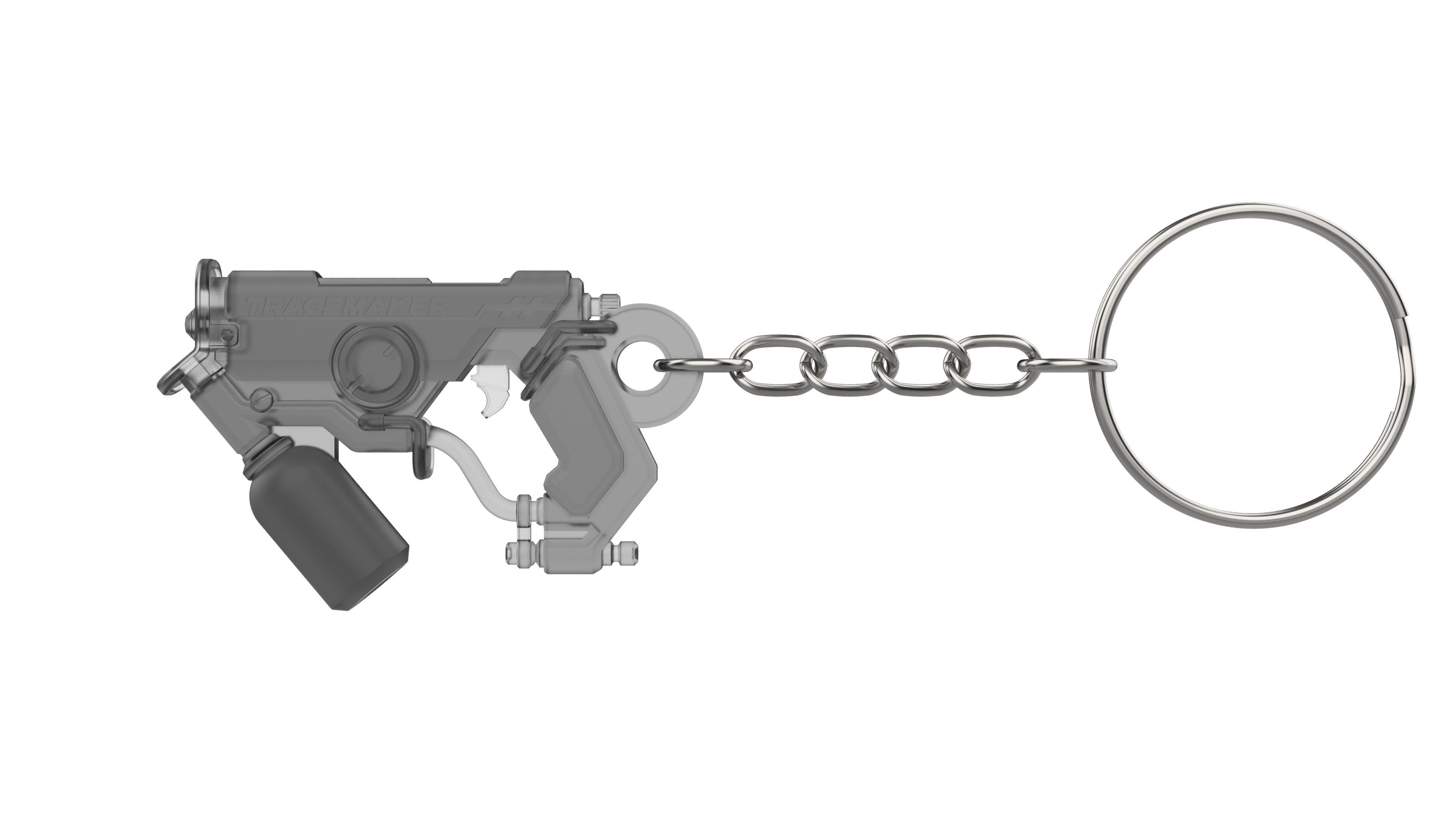 Keychain - Tracer Graffiti Skin Blaster - Overwatch - STL 3D print model_4