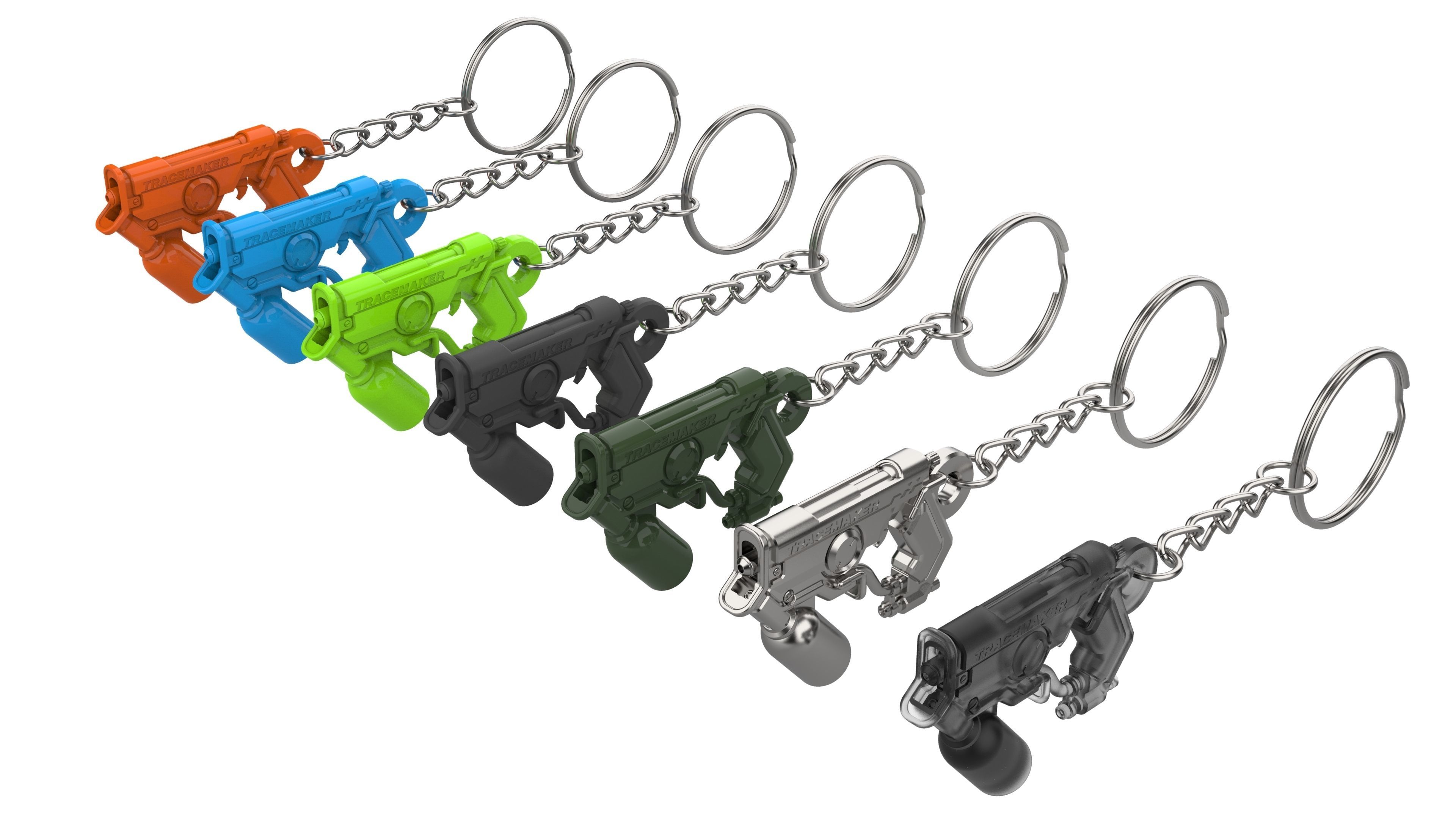 Keychain - Tracer Graffiti Skin Blaster - Overwatch - STL 3D print model_8