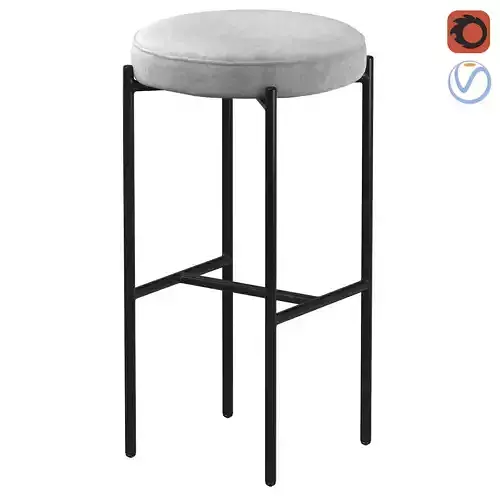 Gatsby Barstool slate grey 3D model