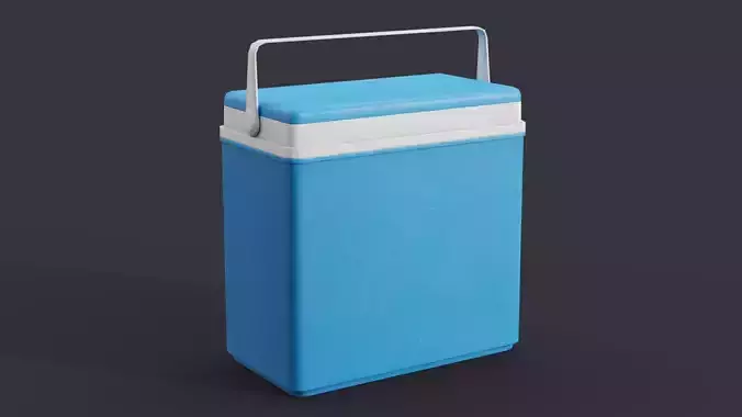 Plastic Cooler Box Game-Ready Low-poly 3D model
