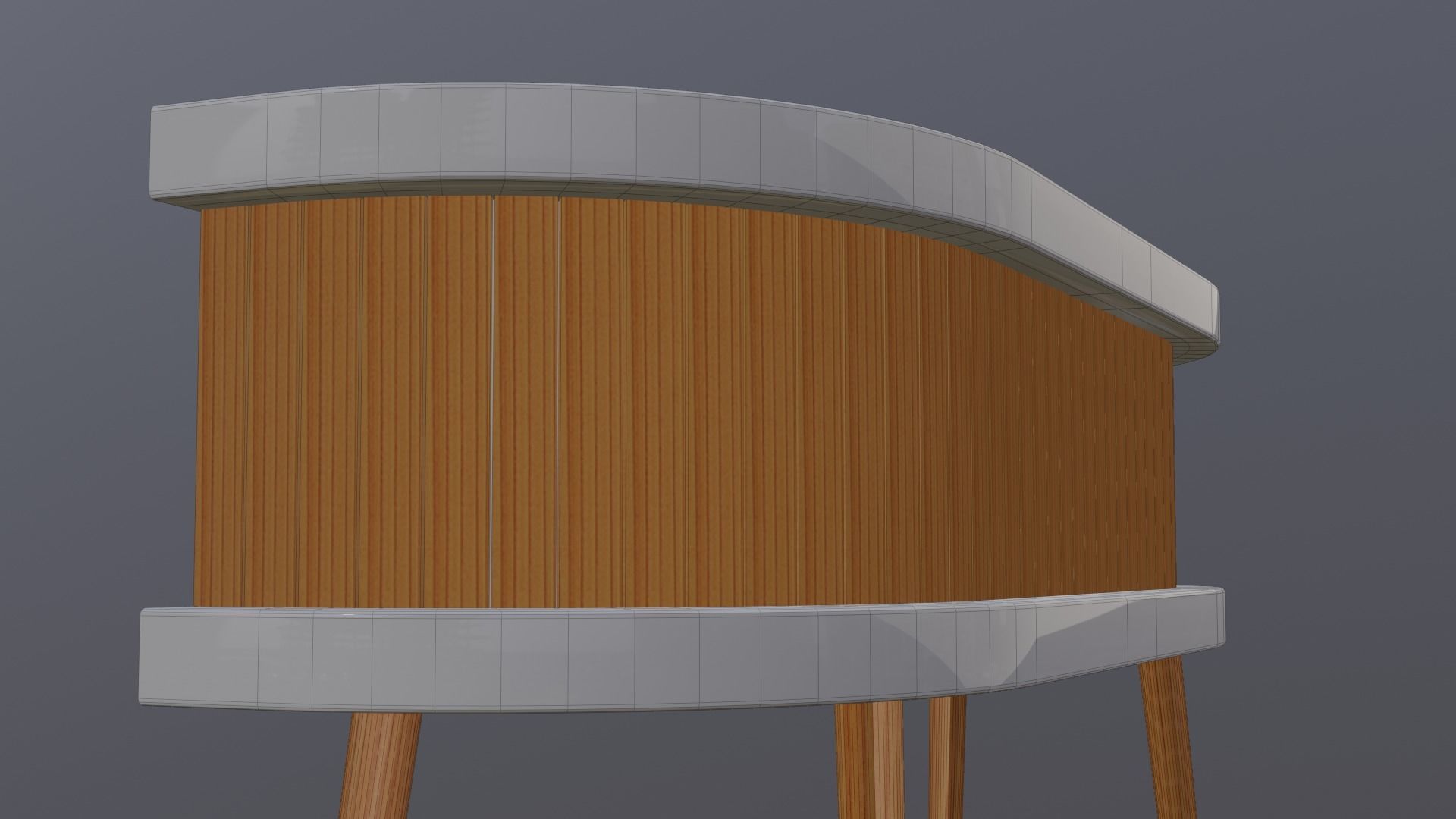Mid-Century Modern Small Table Free 3D model_8