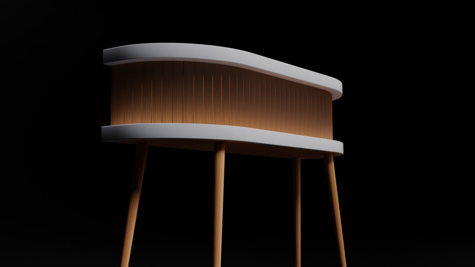 Mid-Century Modern Small Table Free 3D model_3