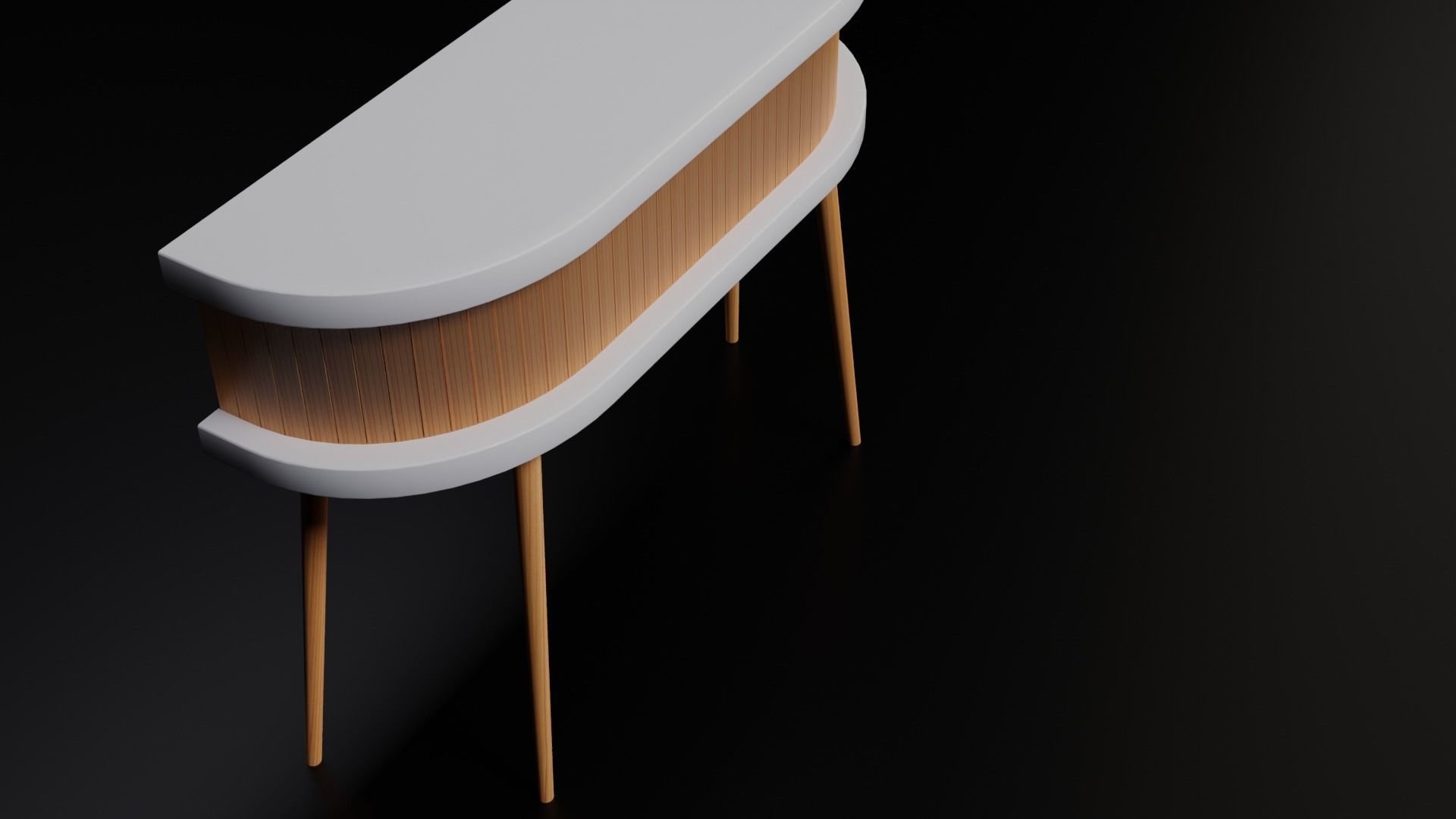 Mid-Century Modern Small Table Free 3D model_4