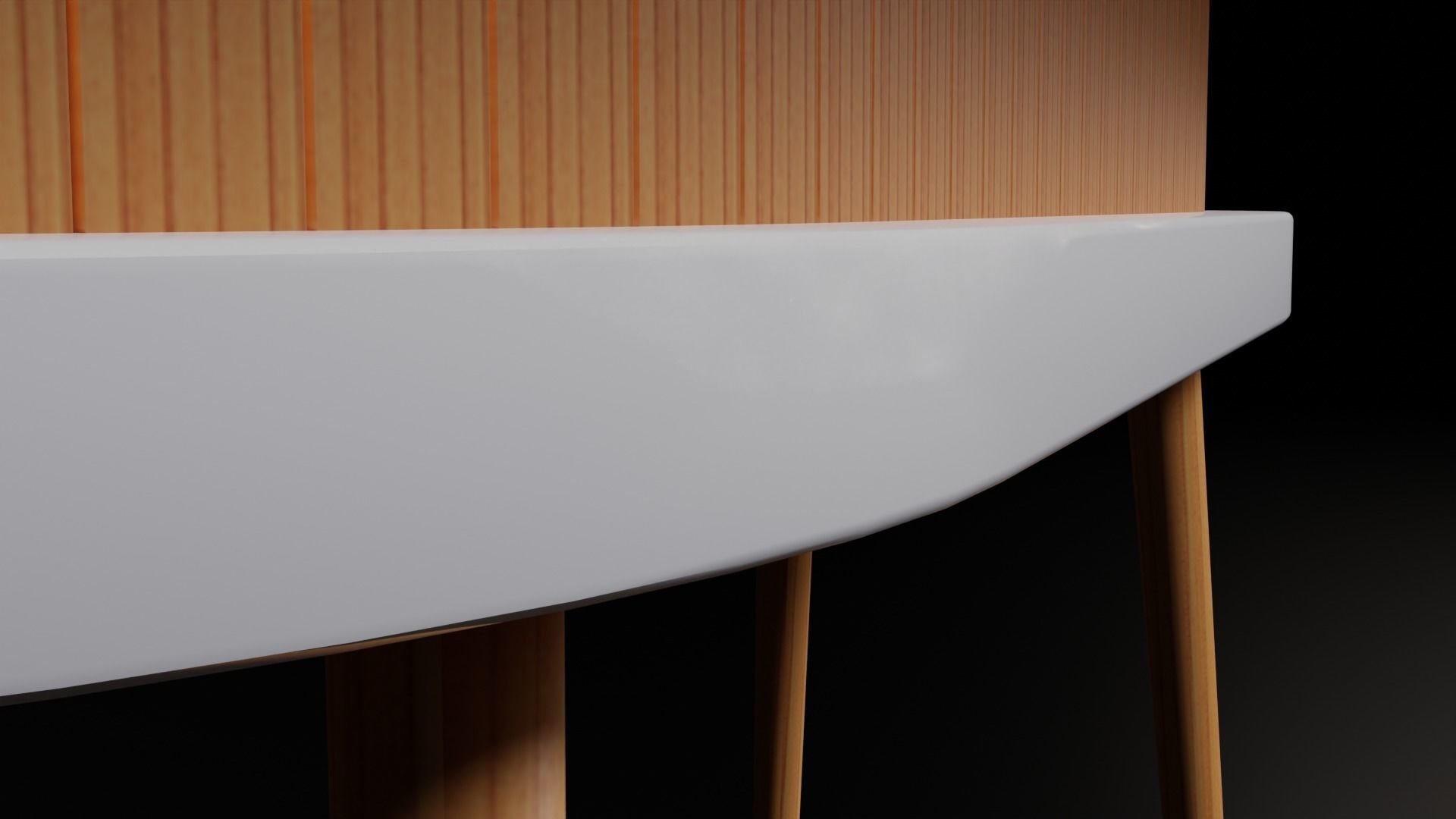 Mid-Century Modern Small Table Free 3D model_6