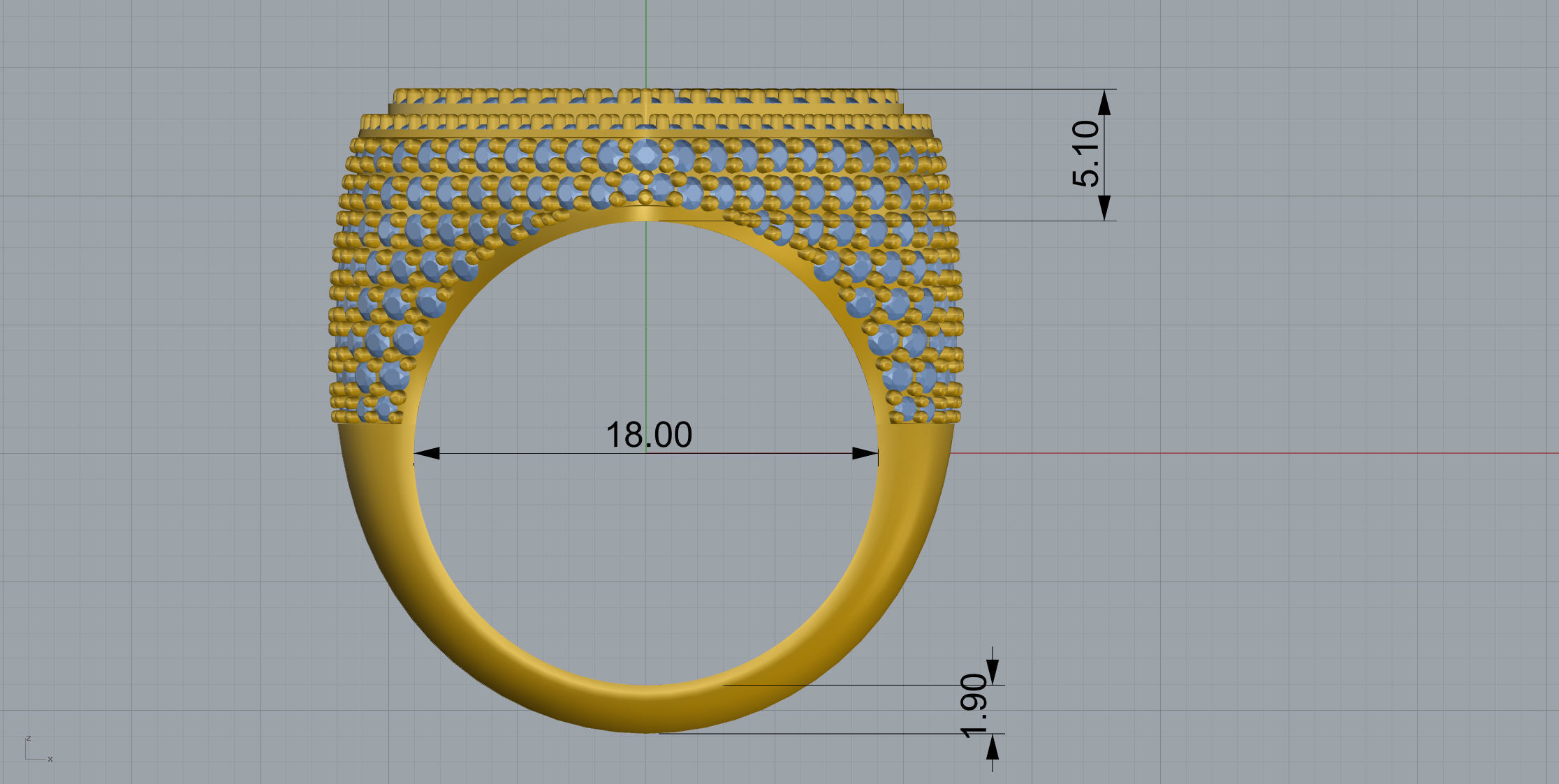 Small Heart with baguetes Ring 3D print model_14
