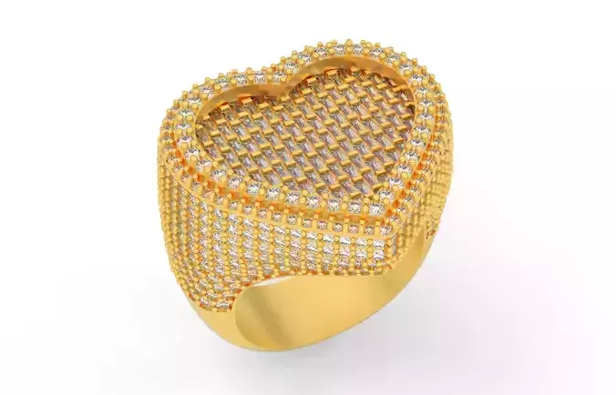 Small  Heart with baguetes Ring 