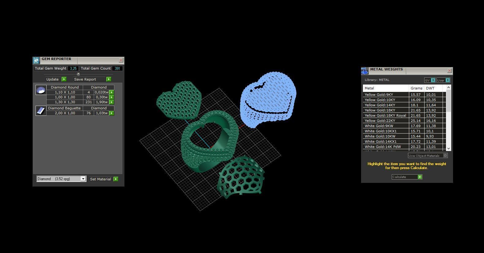 Small Heart with baguetes Ring 3D print model_8