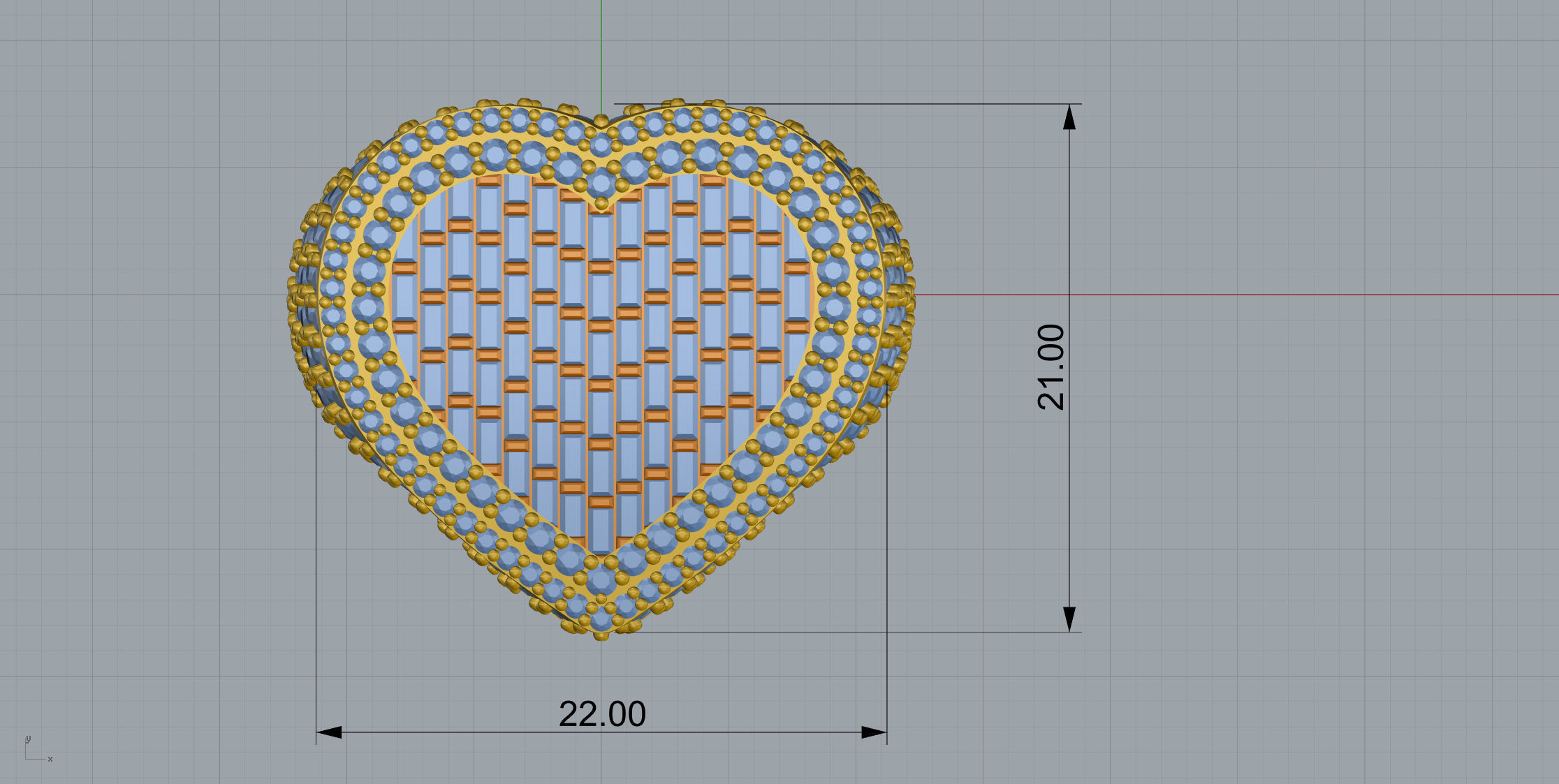 Small Heart with baguetes Ring 3D print model_13