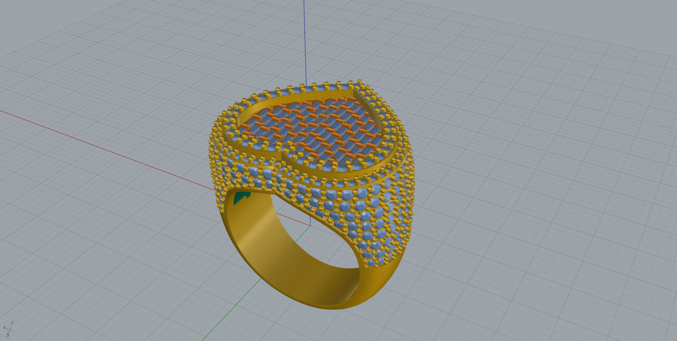 Small Heart with baguetes Ring 3D print model_10
