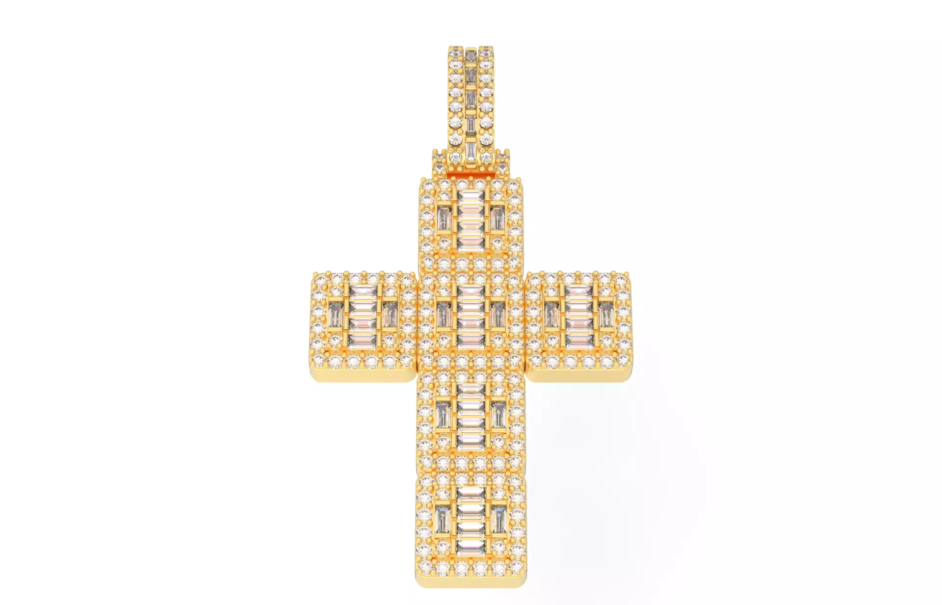 Cros Pendant with baguetes New 3D print model_0