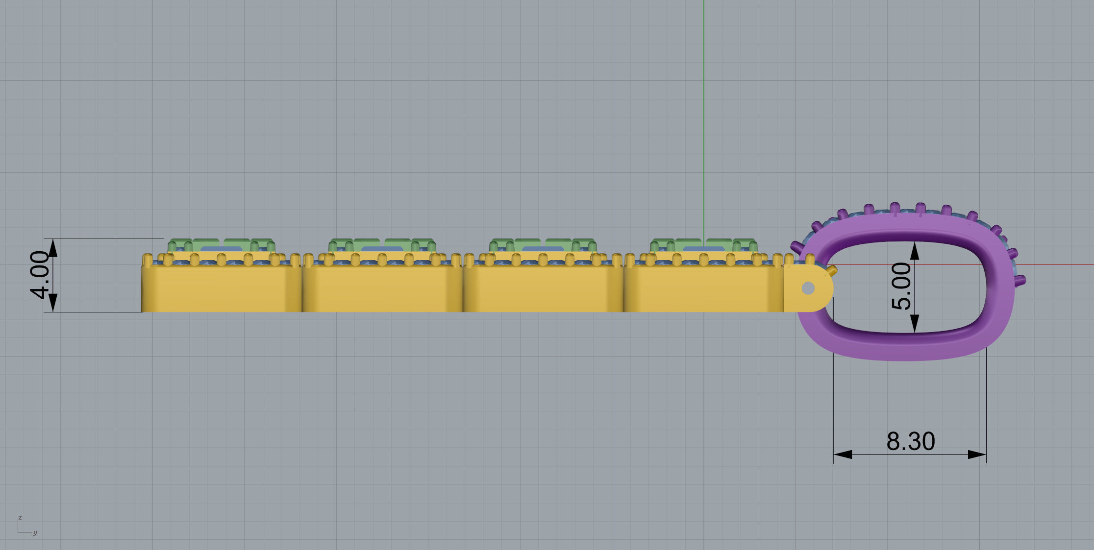 Cros Pendant with baguetes New 3D print model_14