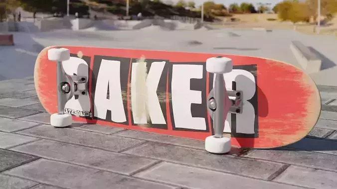 High-poly Skateboard