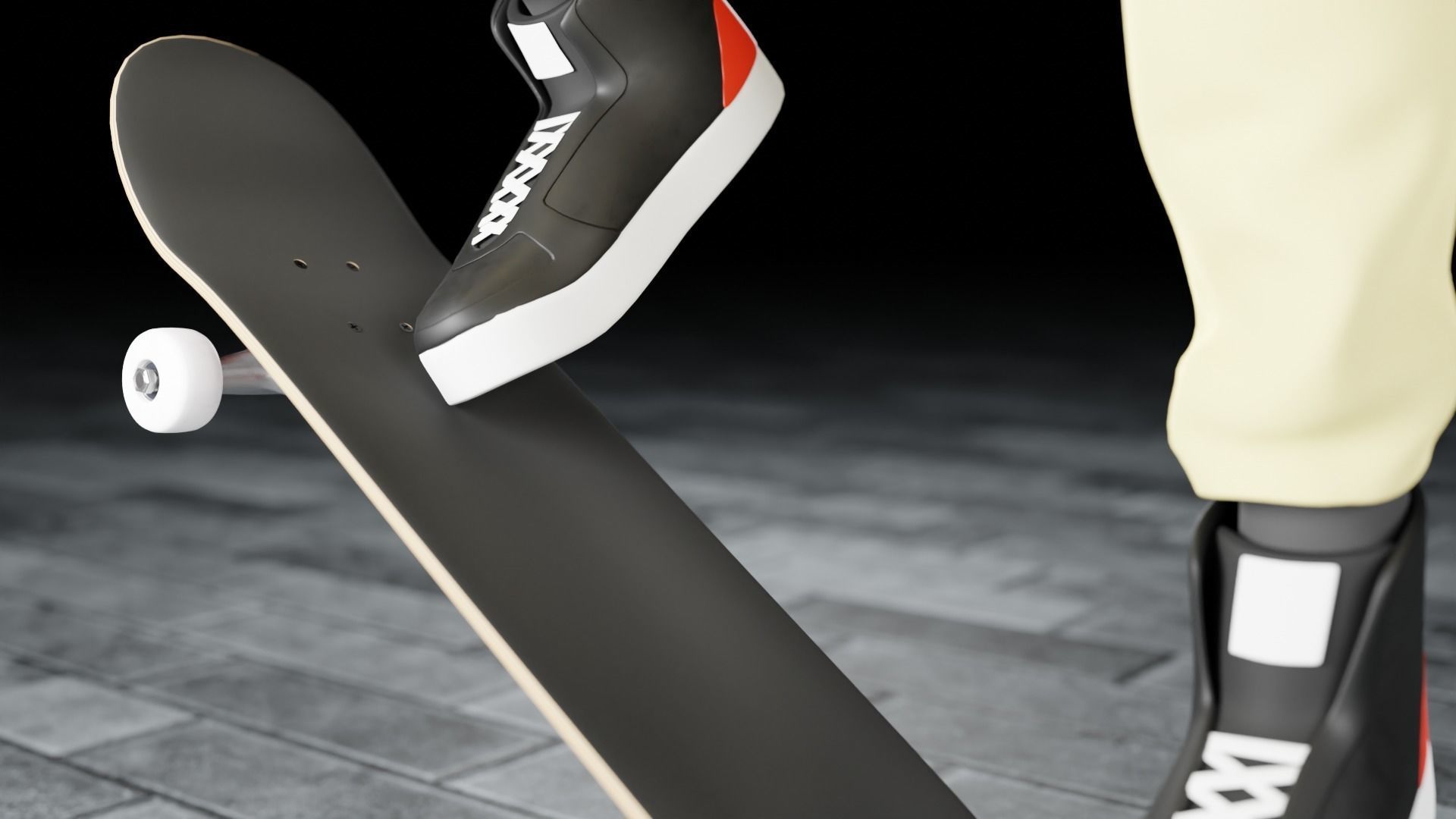 High-poly Skateboard 3D model_10