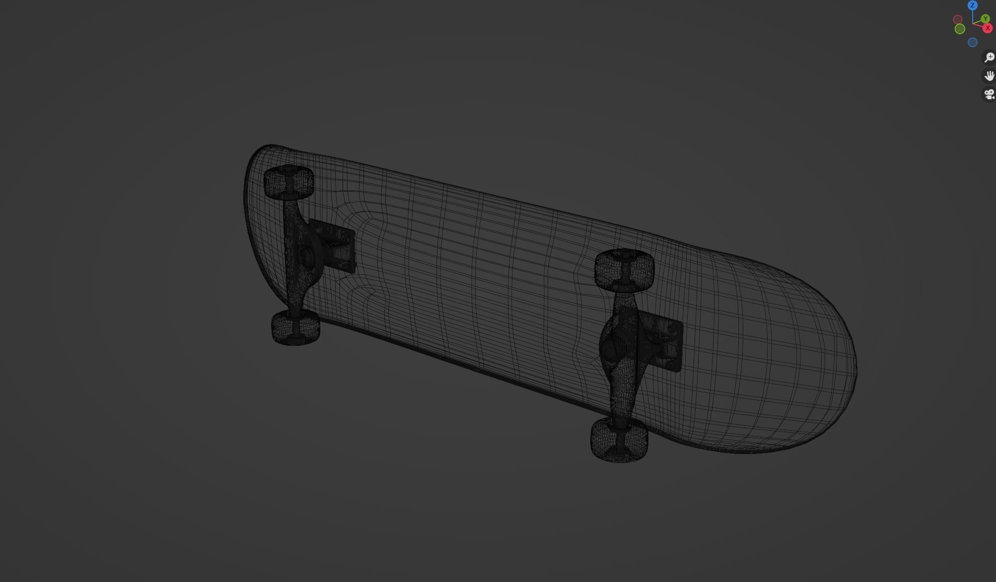High-poly Skateboard 3D model_9