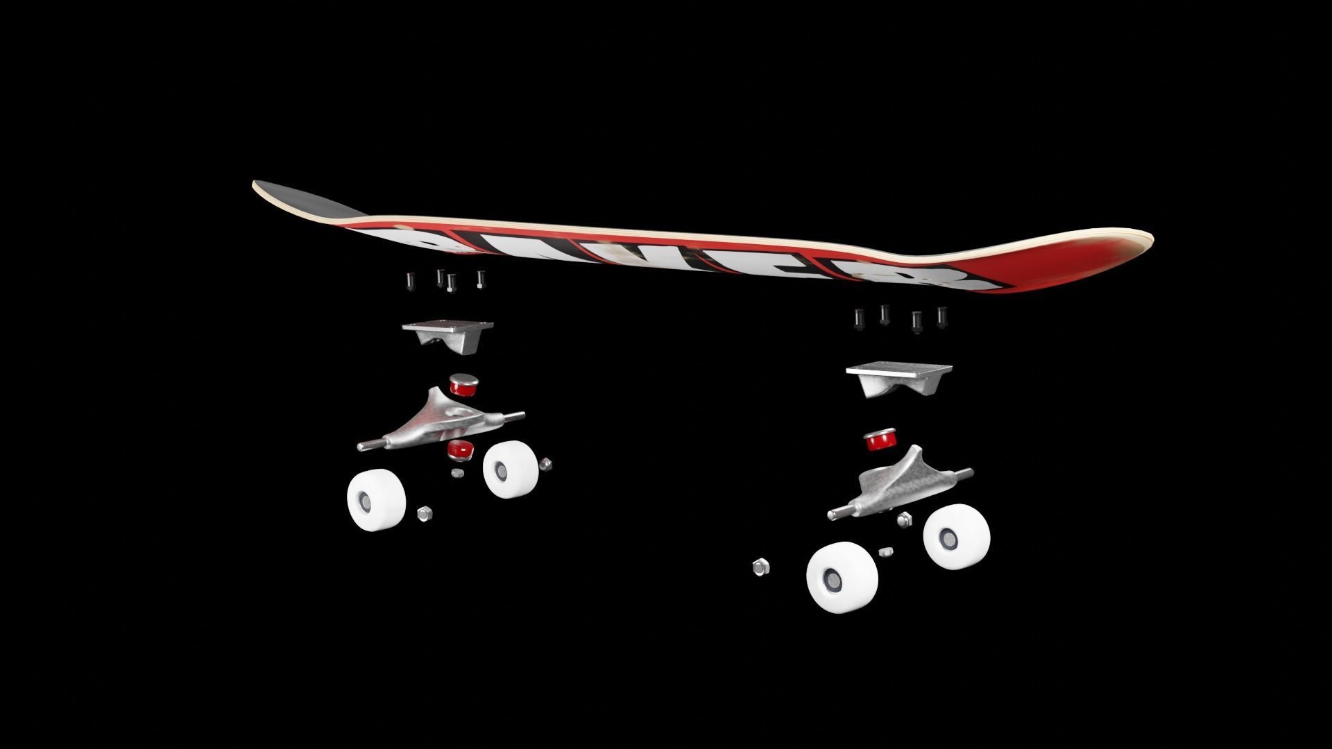 High-poly Skateboard 3D model_2