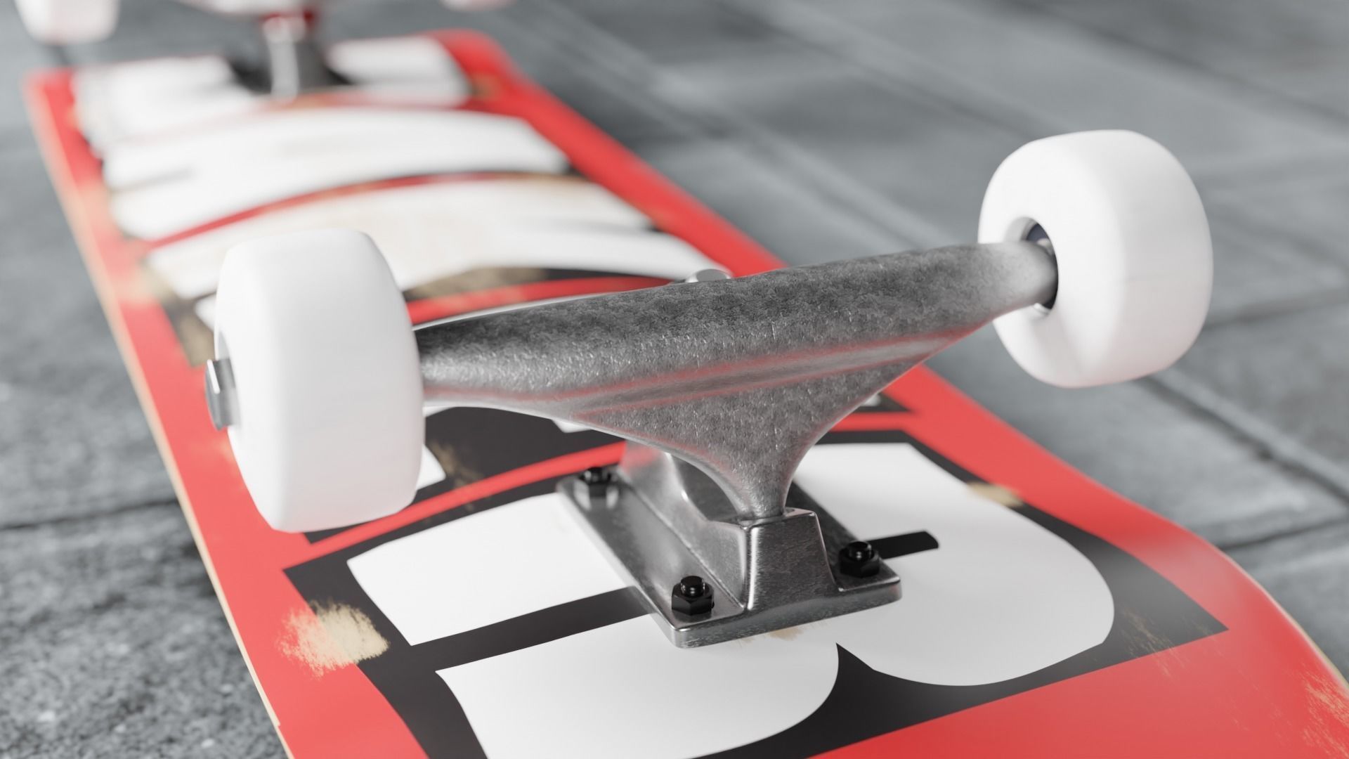 High-poly Skateboard 3D model_6