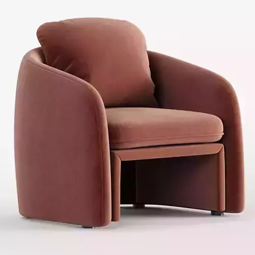 Low chair upholstered in suede Warren