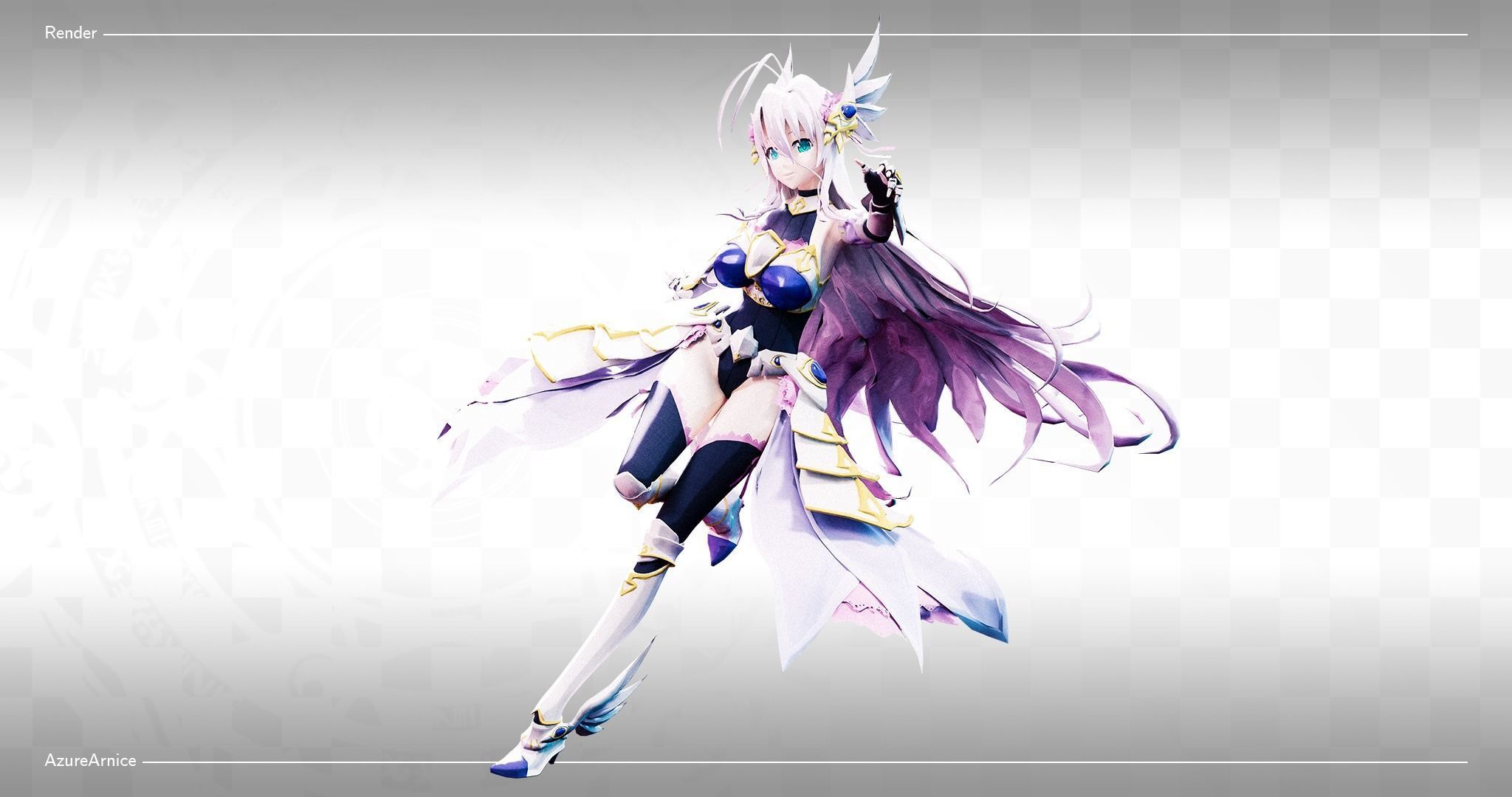 Highschool DxD - Rossweisse MMD Model DELUXE Low-poly 3D model_3