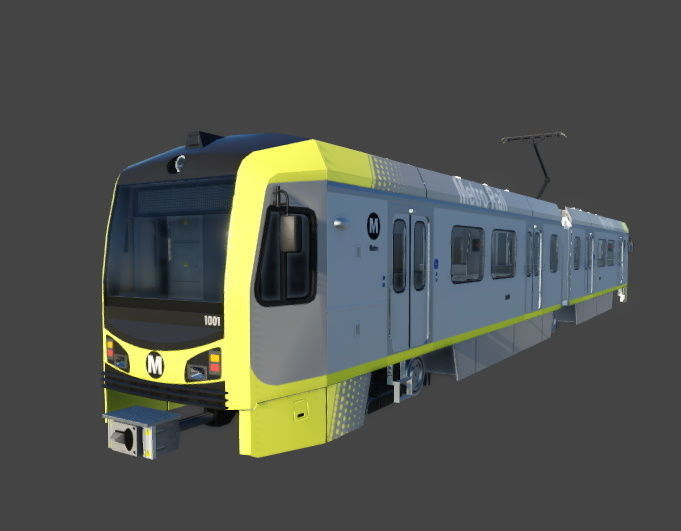 Light Rail Train Kinki Sharyo P3010 Free low-poly 3D model_1
