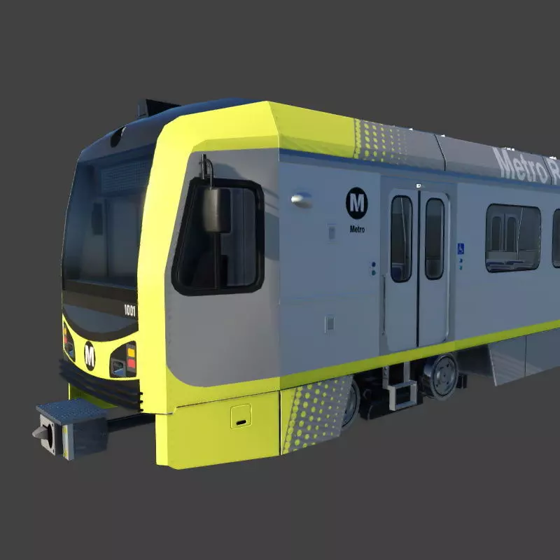 Light Rail Train Kinki Sharyo P3010 Free low-poly 3D model_0