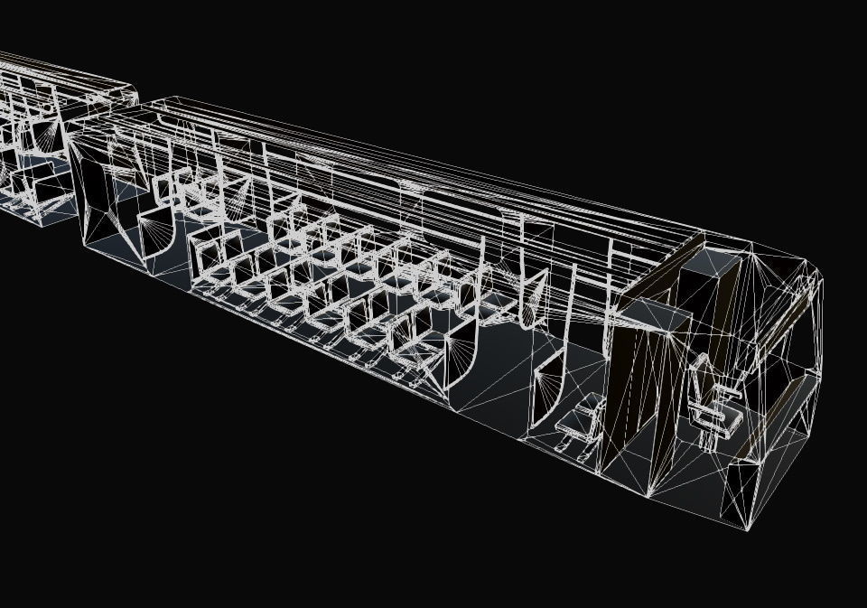 Light Rail Train Kinki Sharyo P3010 Free low-poly 3D model_13