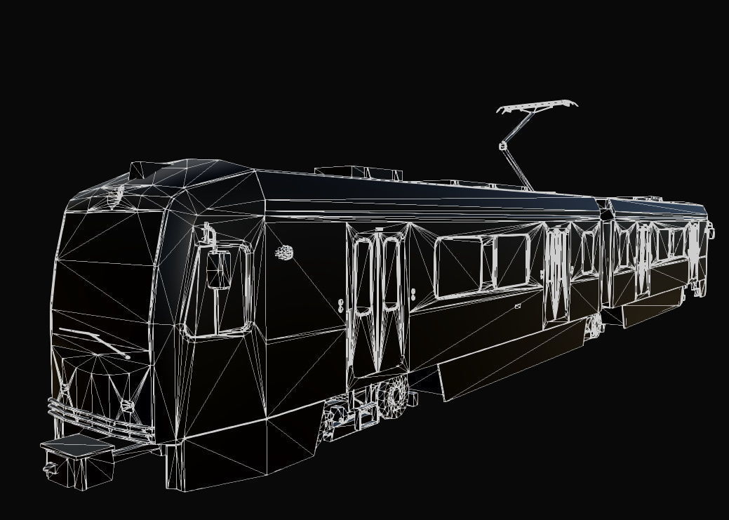 Light Rail Train Kinki Sharyo P3010 Free low-poly 3D model_9