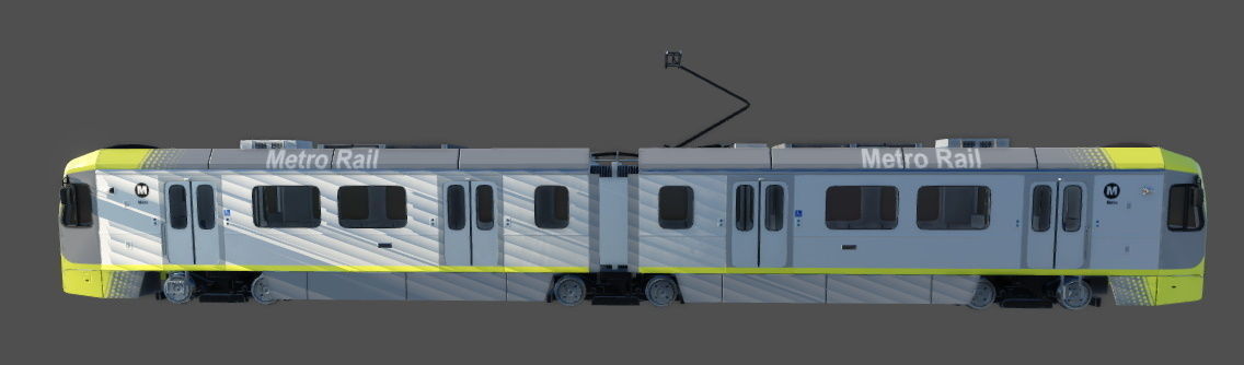 Light Rail Train Kinki Sharyo P3010 Free low-poly 3D model_2