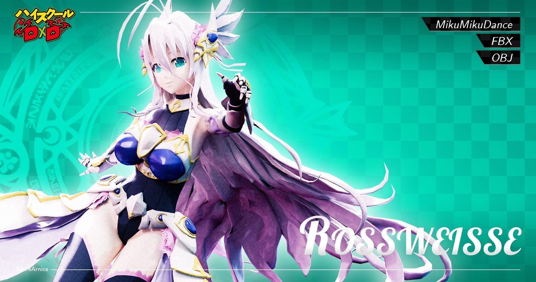 Highschool DxD - Rossweisse MMD Model Low-poly 3D model_2