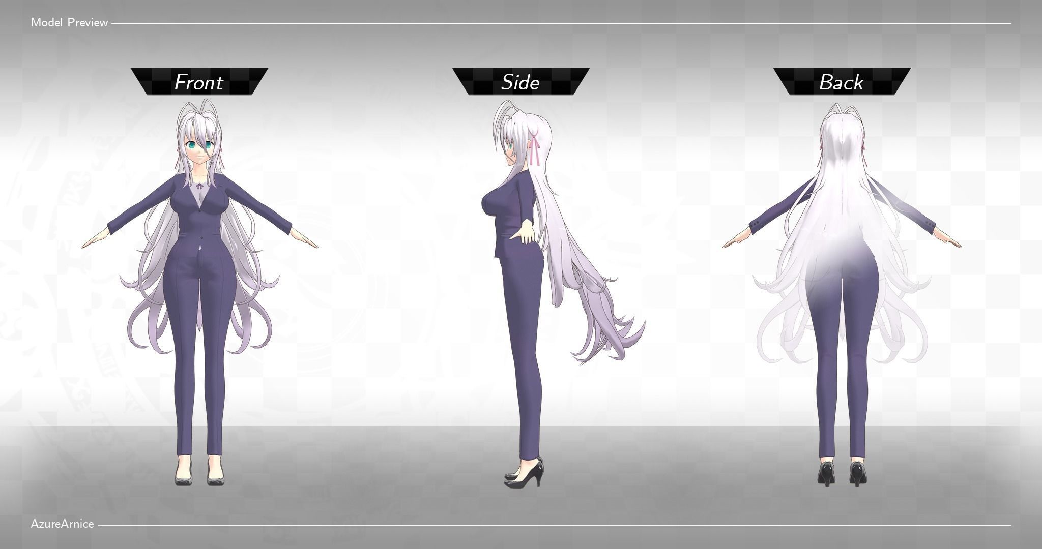 Highschool DxD - Rossweisse MMD Model Low-poly 3D model_6