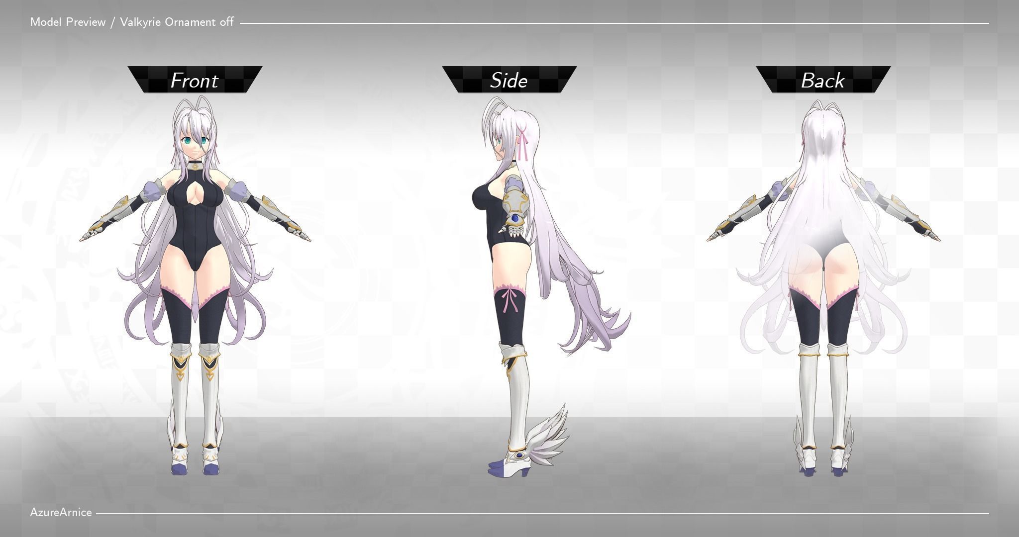 Highschool DxD - Rossweisse MMD Model Low-poly 3D model_8