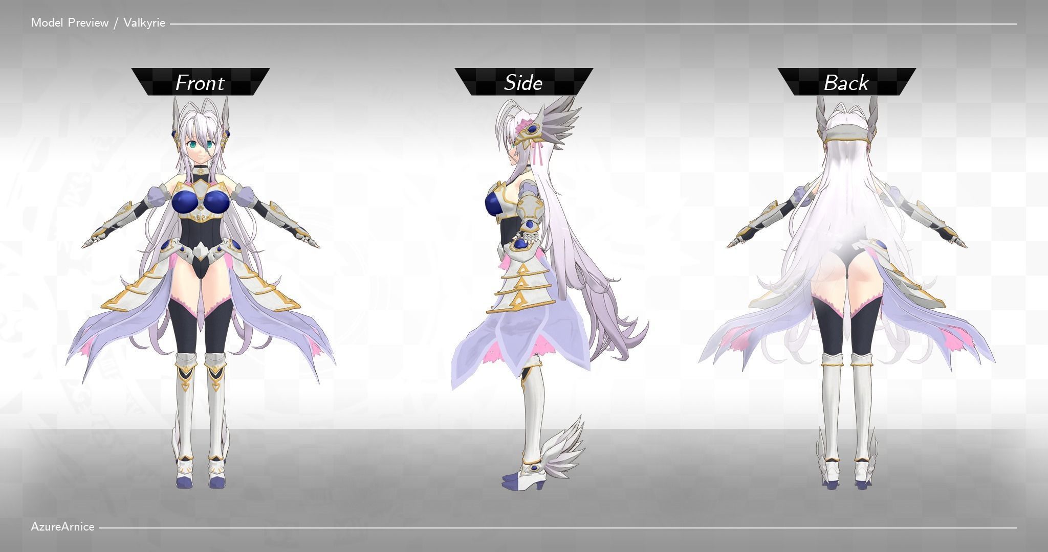 Highschool DxD - Rossweisse MMD Model Low-poly 3D model_7