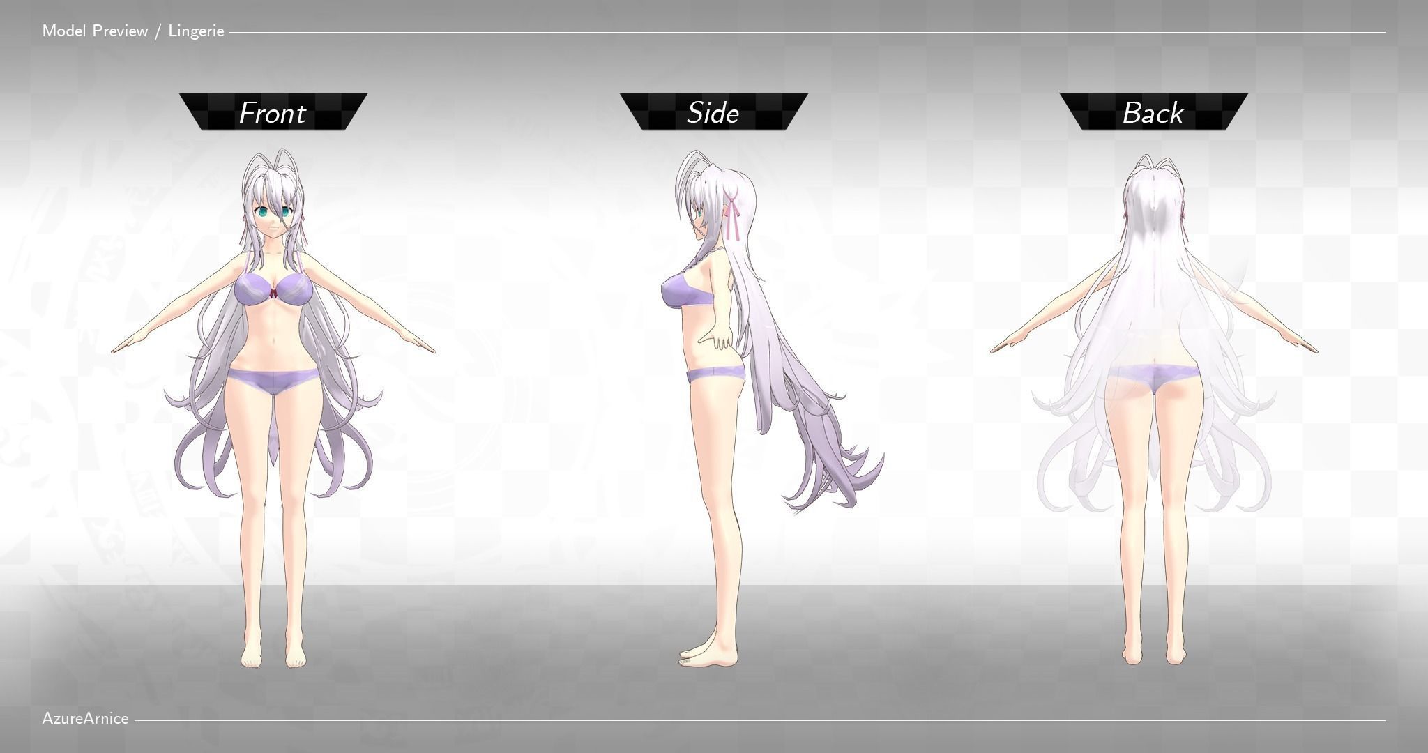 Highschool DxD - Rossweisse MMD Model Low-poly 3D model_9