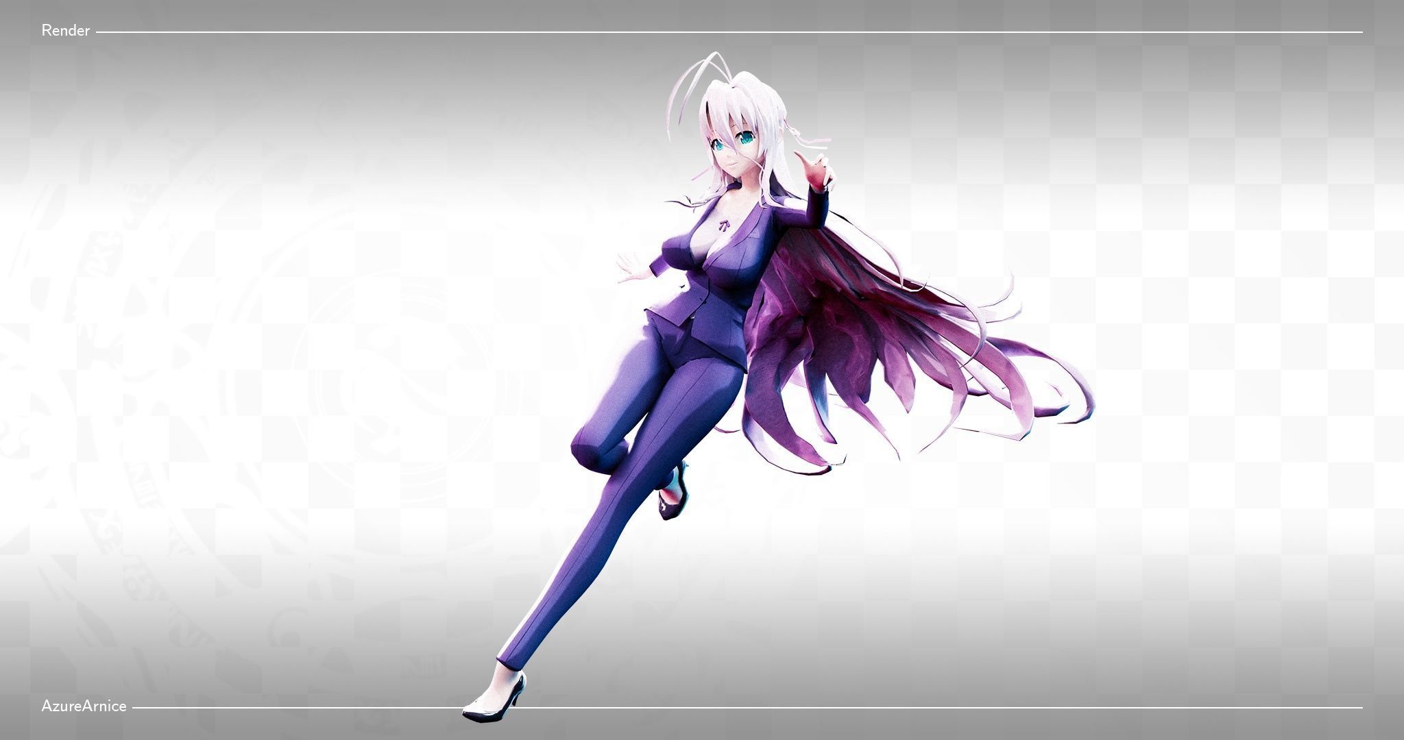 Highschool DxD - Rossweisse MMD Model Low-poly 3D model_4